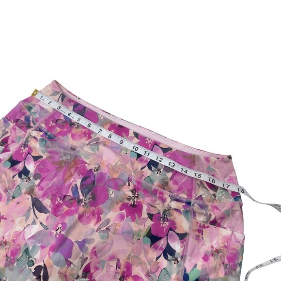 SKECHERS Pink Floral Pattern Athletic Skort With Built-In Shorts Size XL - Picture 6 of 10